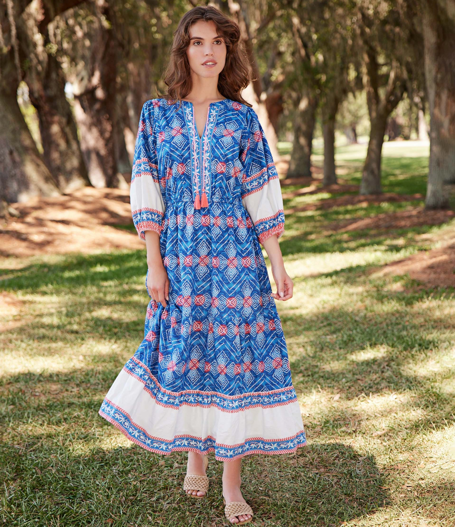 HATLEY CELINE MAXI DRESS- DIAMOND SHIBORI