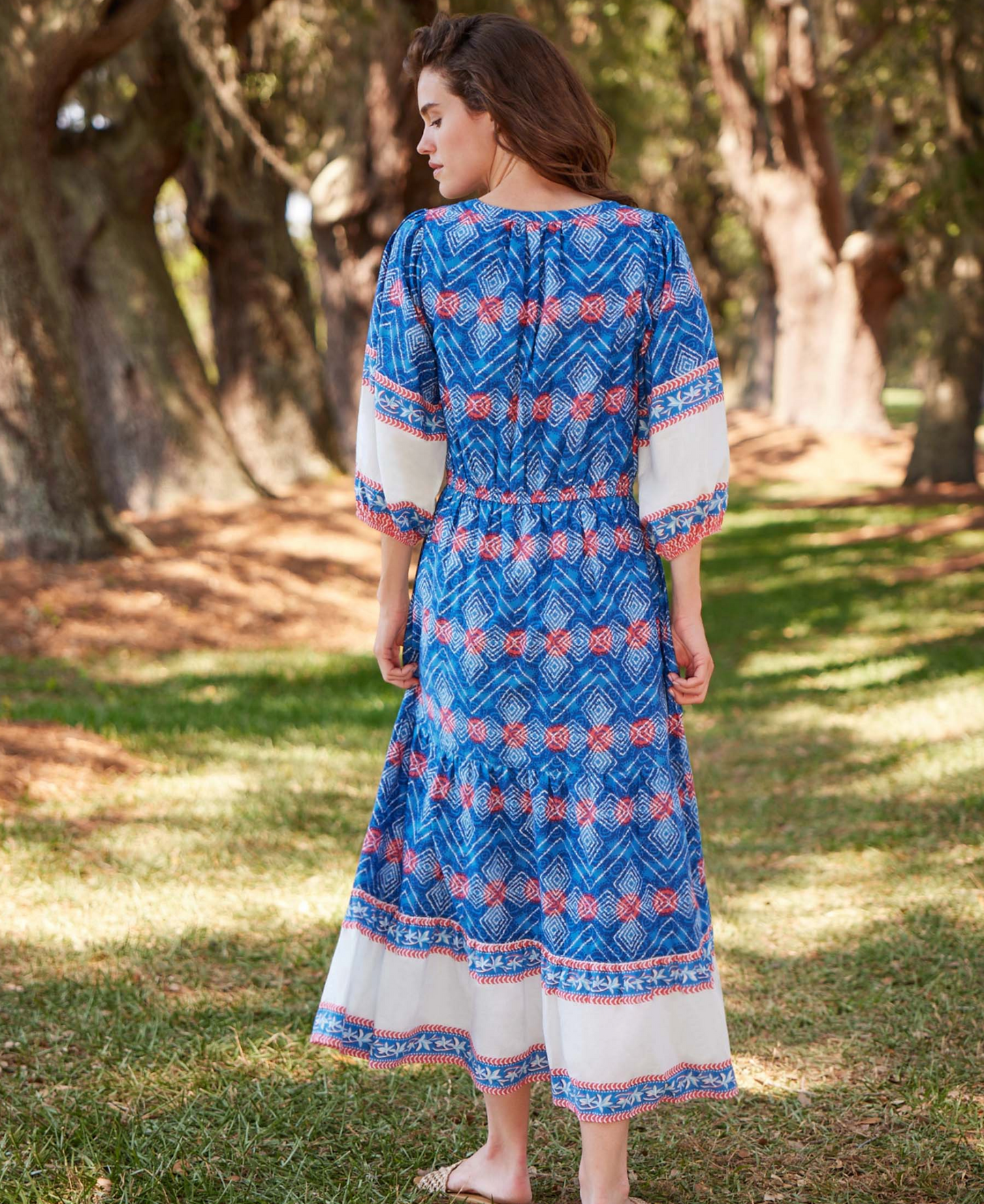 HATLEY CELINE MAXI DRESS- DIAMOND SHIBORI
