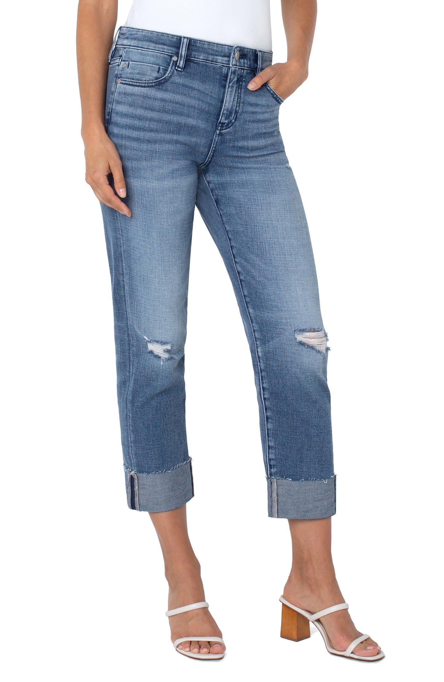 LIVERPOOL MARLEY GIRLFRIEND RAW CUT 27"-30" INSEAM