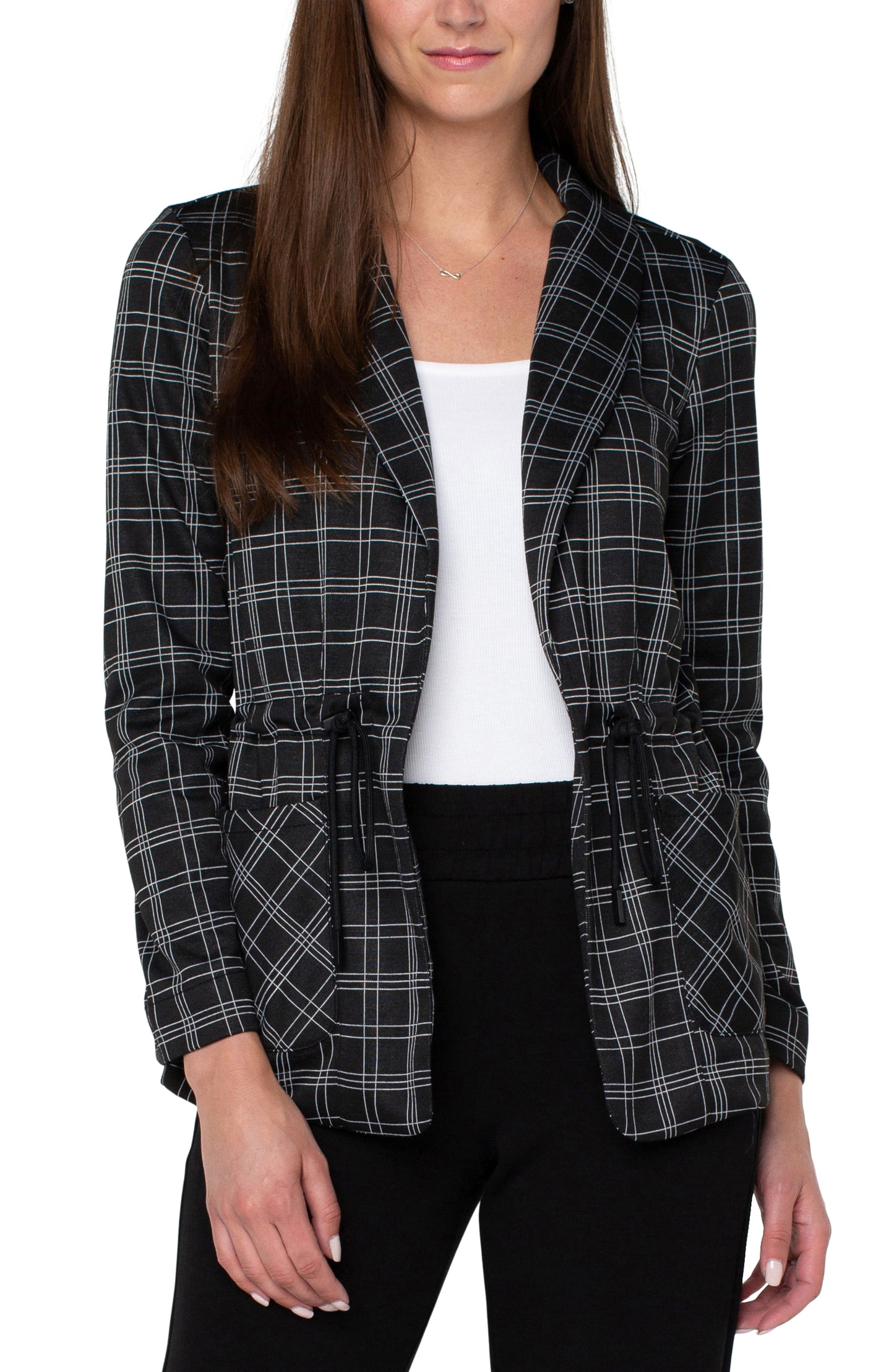 LIVERPOOL CINCHED WAIST BLAZER WITH CUFFED SLEEVE
