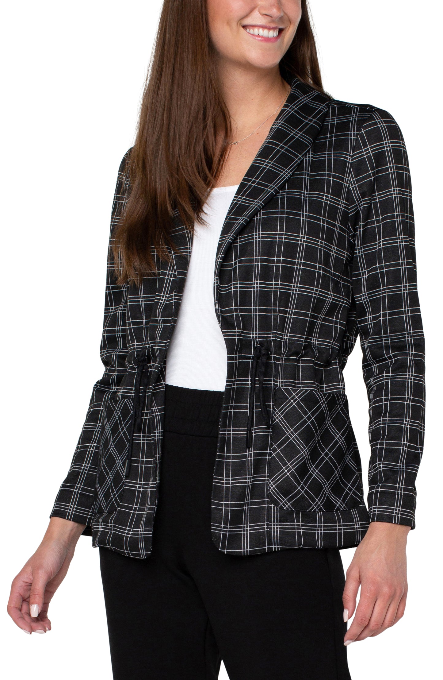 LIVERPOOL CINCHED WAIST BLAZER WITH CUFFED SLEEVE