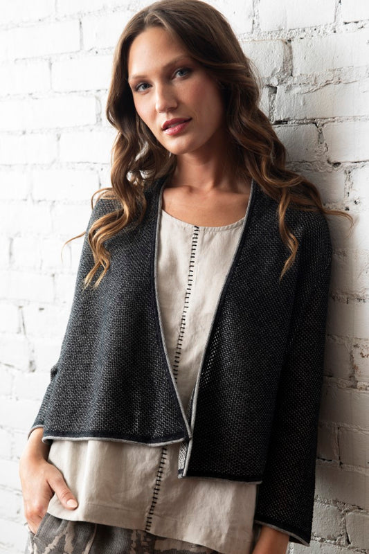 LIV BY HABITAT SPRING WEIGHT SWEATER MESH STITCH CARDIGAN