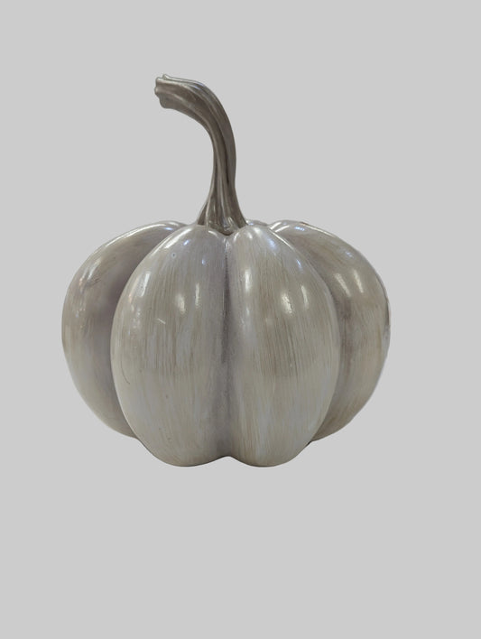 burton+Burton White Resin Pumpkin with Gold brush detail