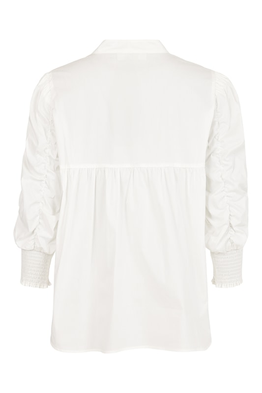 NOEN NOTCH COLLAR STRETCH COTTON BLOUSE