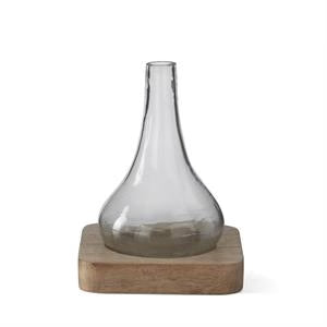 K&K Interiors 8 inch Bud Vase on Wood Tray