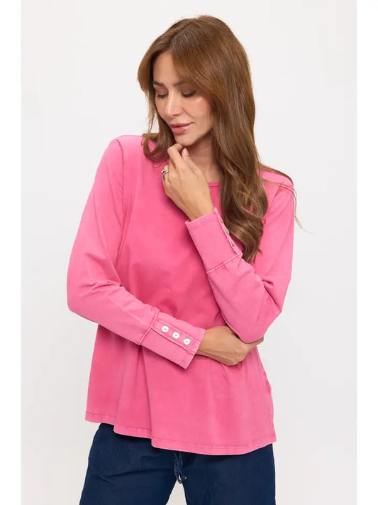 Focus Long Sleeve Cotton Jersey Top