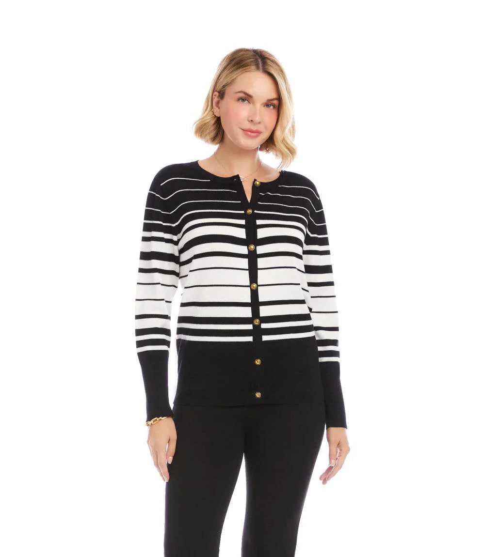 Karen Kane Stripe Cardigan Sweater