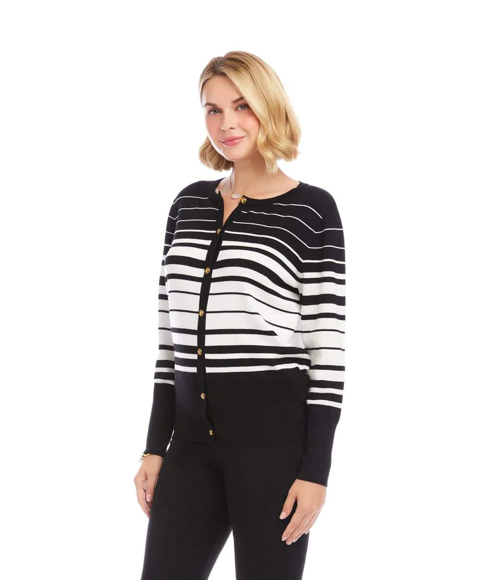 Karen Kane Stripe Cardigan Sweater