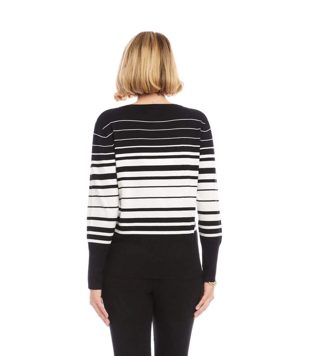 Karen Kane Stripe Cardigan Sweater