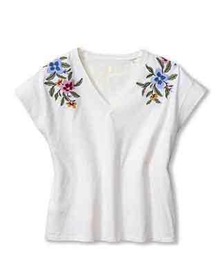 Tommy Bahama Ocean Petals Embroidered Lux Tee