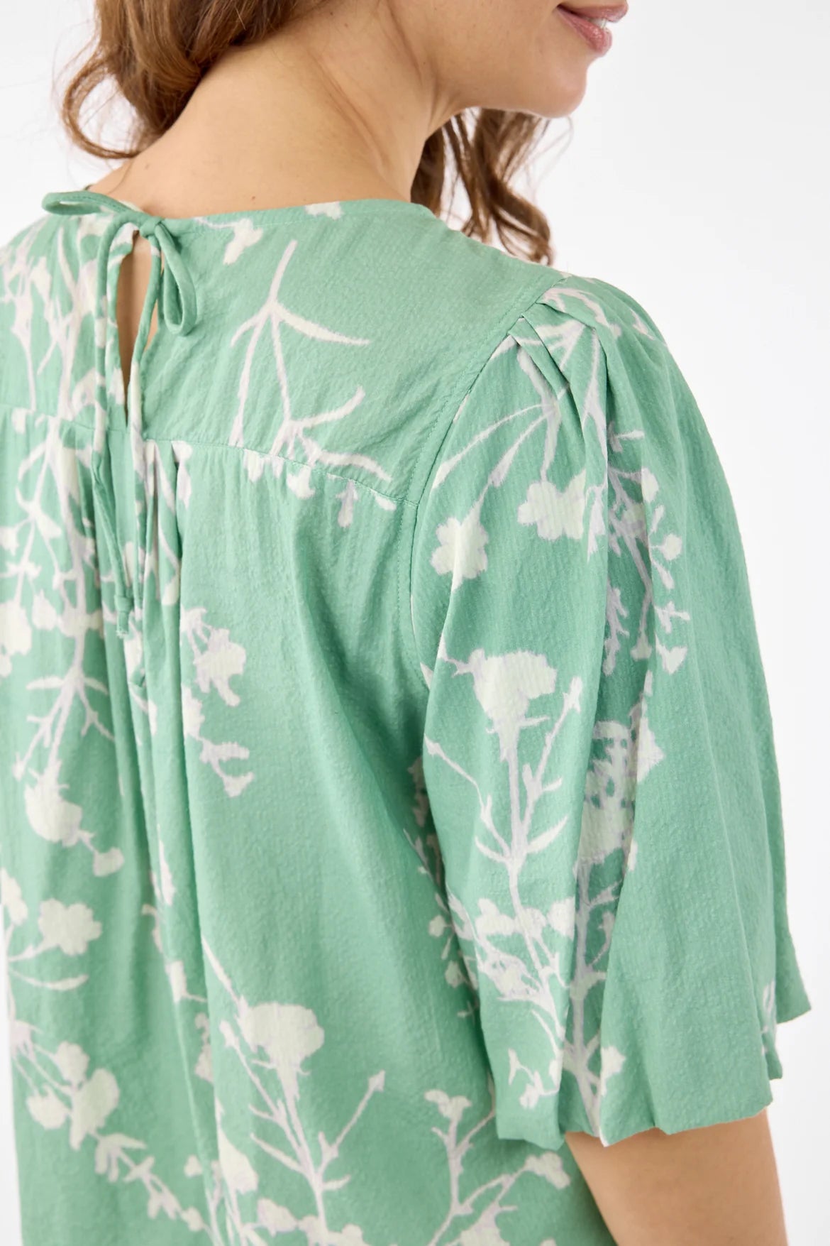 Jensen Printed Seersucker Blouse