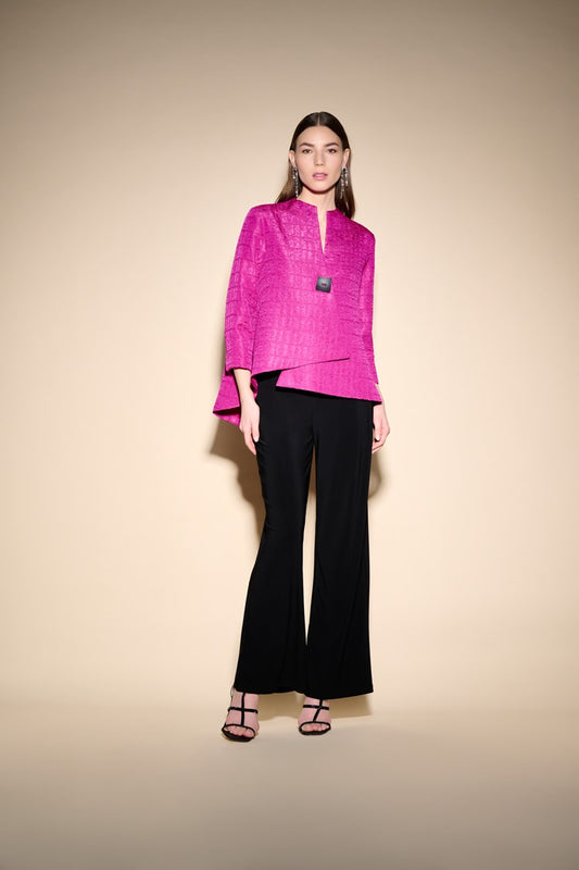 JOSEPH RIBKOFF TEXTURED WOVEN JACQUARD SWING JACKET
