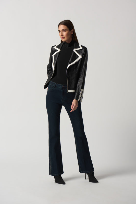 JOSEPH RIBKOFF NOTCH COLLAR SUEDE JACKET