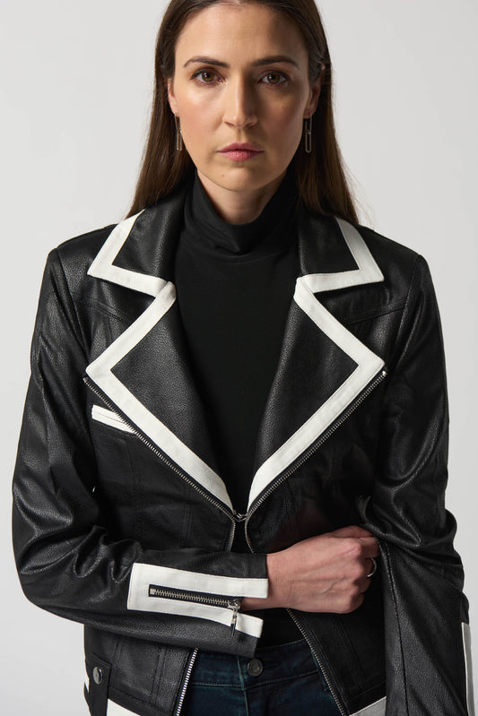 JOSEPH RIBKOFF NOTCH COLLAR SUEDE JACKET