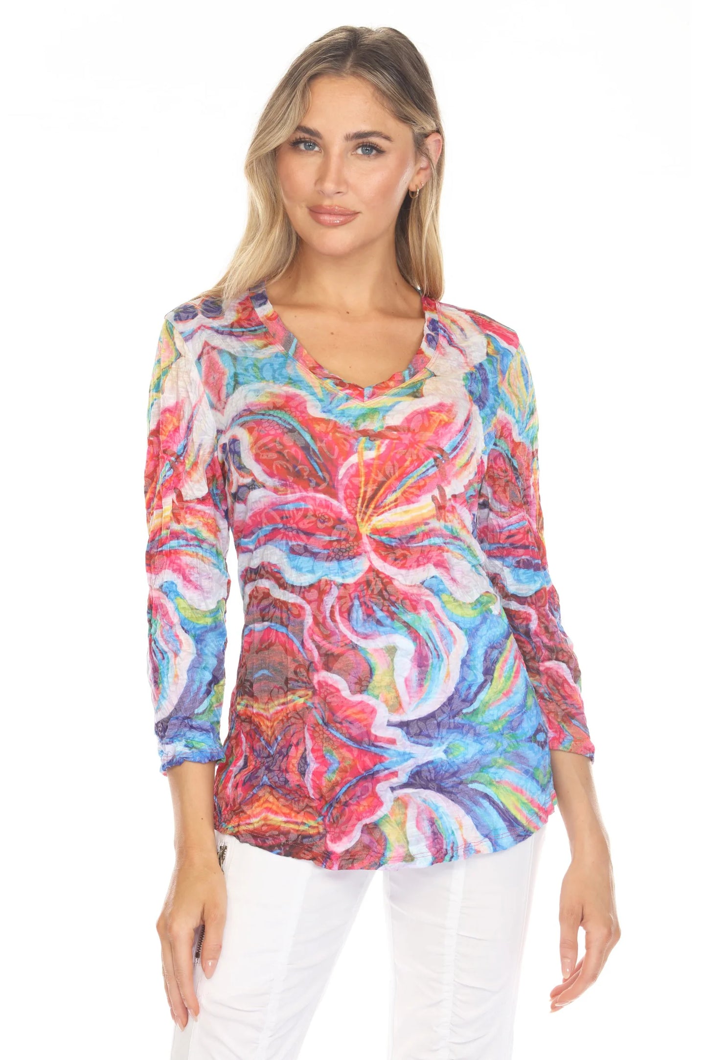 Carine Radiant Lily V-Neck