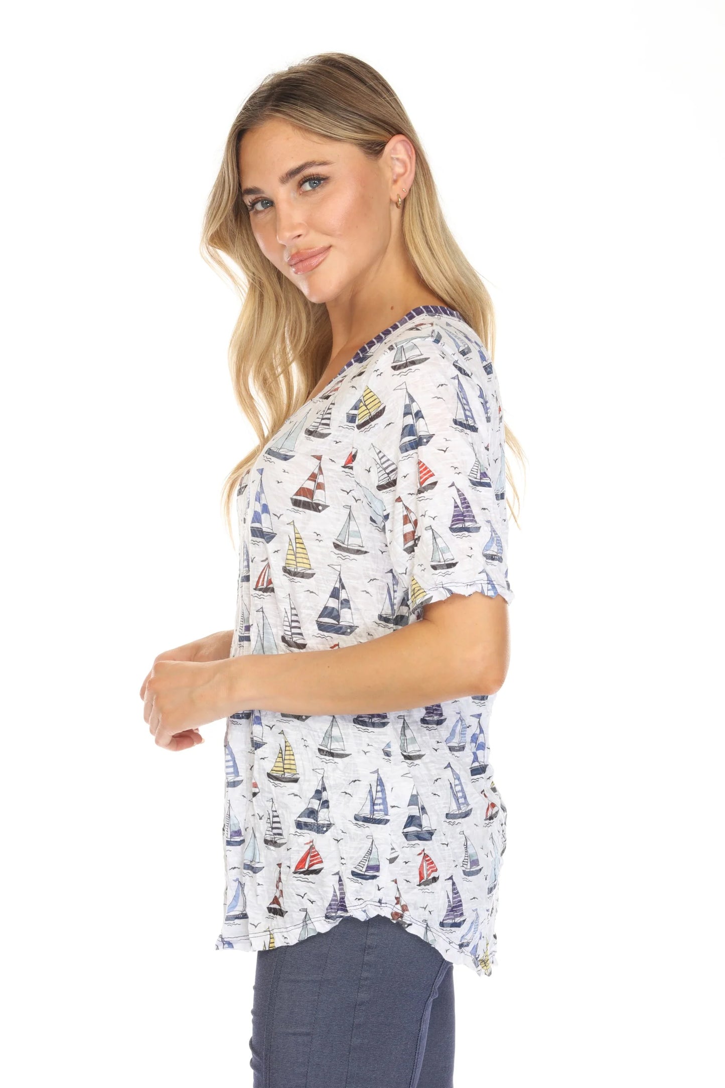 Carine Sailboats V-Neck