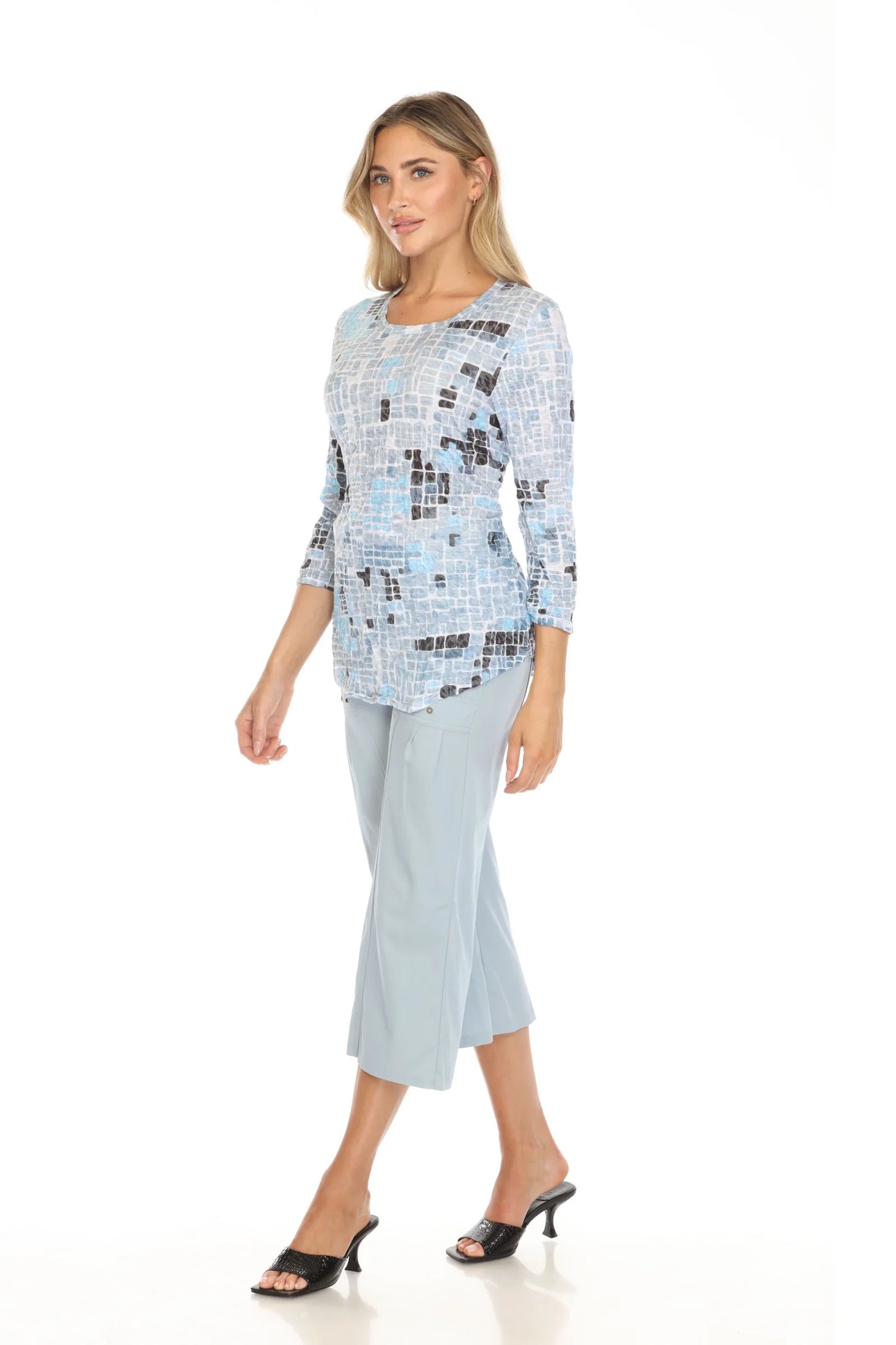Carine Ice Mosaic Round Neck Top