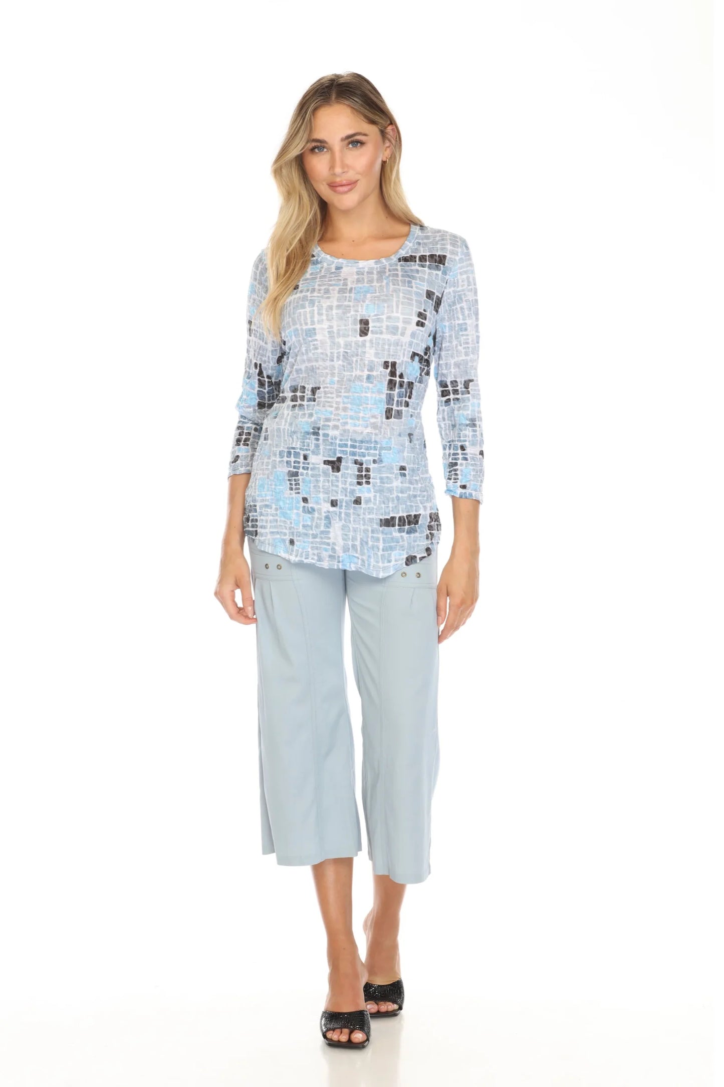 Carine Ice Mosaic Round Neck Top