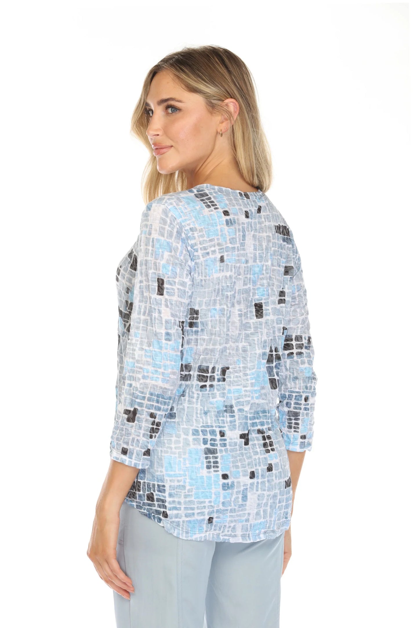 Carine Ice Mosaic Round Neck Top