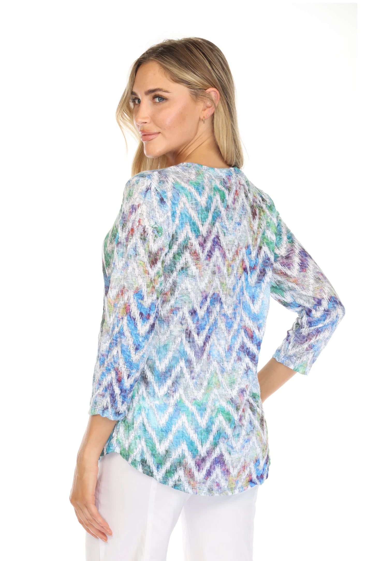 Carine Cheveron Haze Round Neck Top