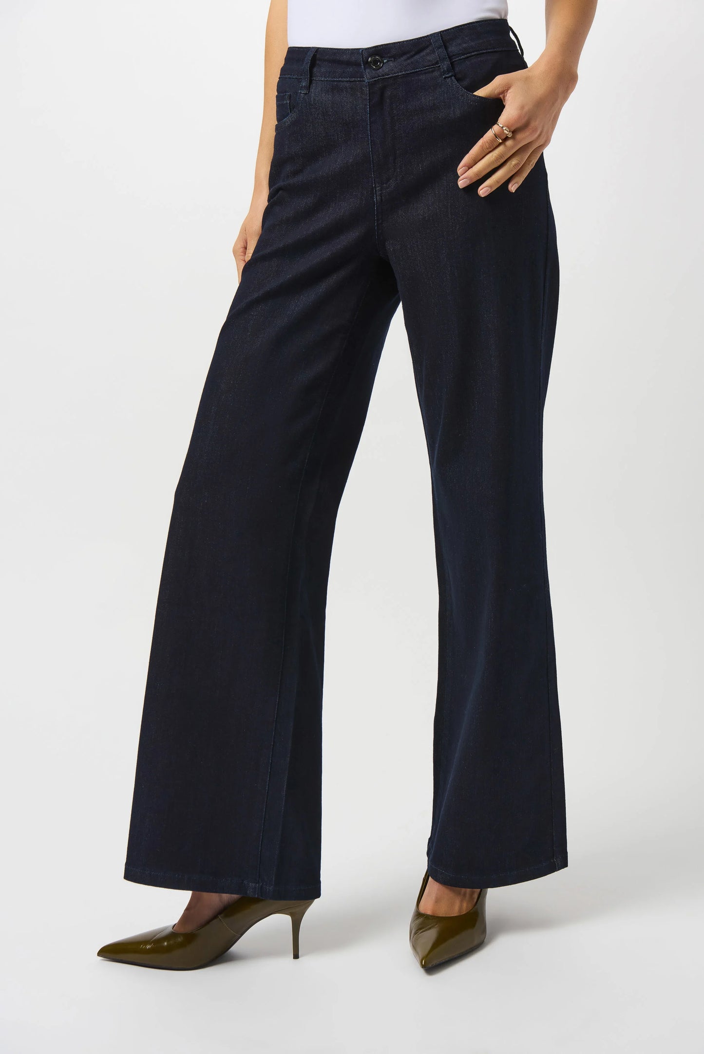 JOSEPH RIBKOFF GOLDIE CLASSIC WIDE-LEG STRETCH JEANS