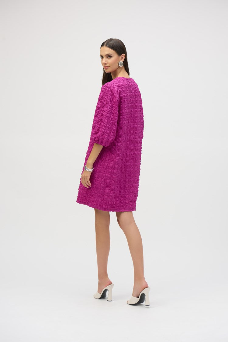 JOSEPH RIBKOFF BUBBLE JACQUARD A-LINE DRESS