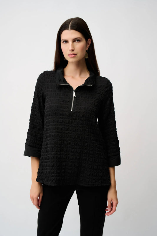 JOSEPH RIBKOFF BUBBLE JACQUARD A-LINE TOP