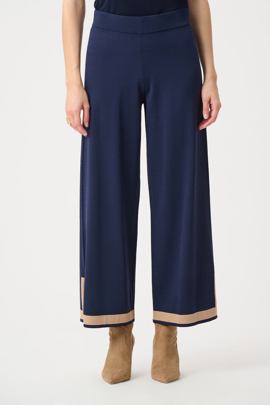 Joseph Ribkoff Sweater Knit Color Block Culotte Pants