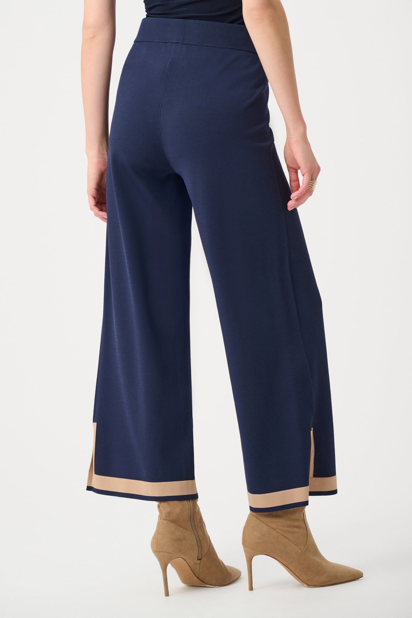 Joseph Ribkoff Sweater Knit Color Block Culotte Pants