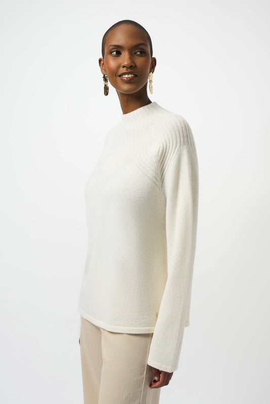 JOSEPH RIBKOFF WOOL BLEND SWEATER WITH PLACEMENT STITCH