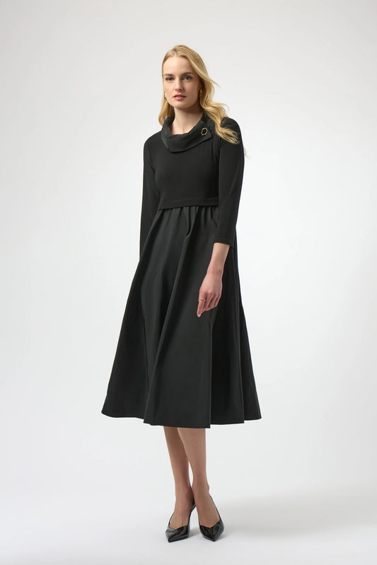 JOSEPH RIBKOFF SILKY KNIT & MEMORY FIT AND FLARE DRESS