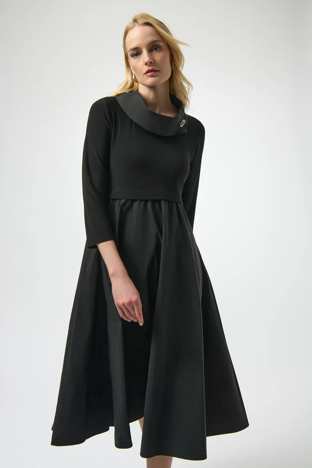 JOSEPH RIBKOFF SILKY KNIT & MEMORY FIT AND FLARE DRESS