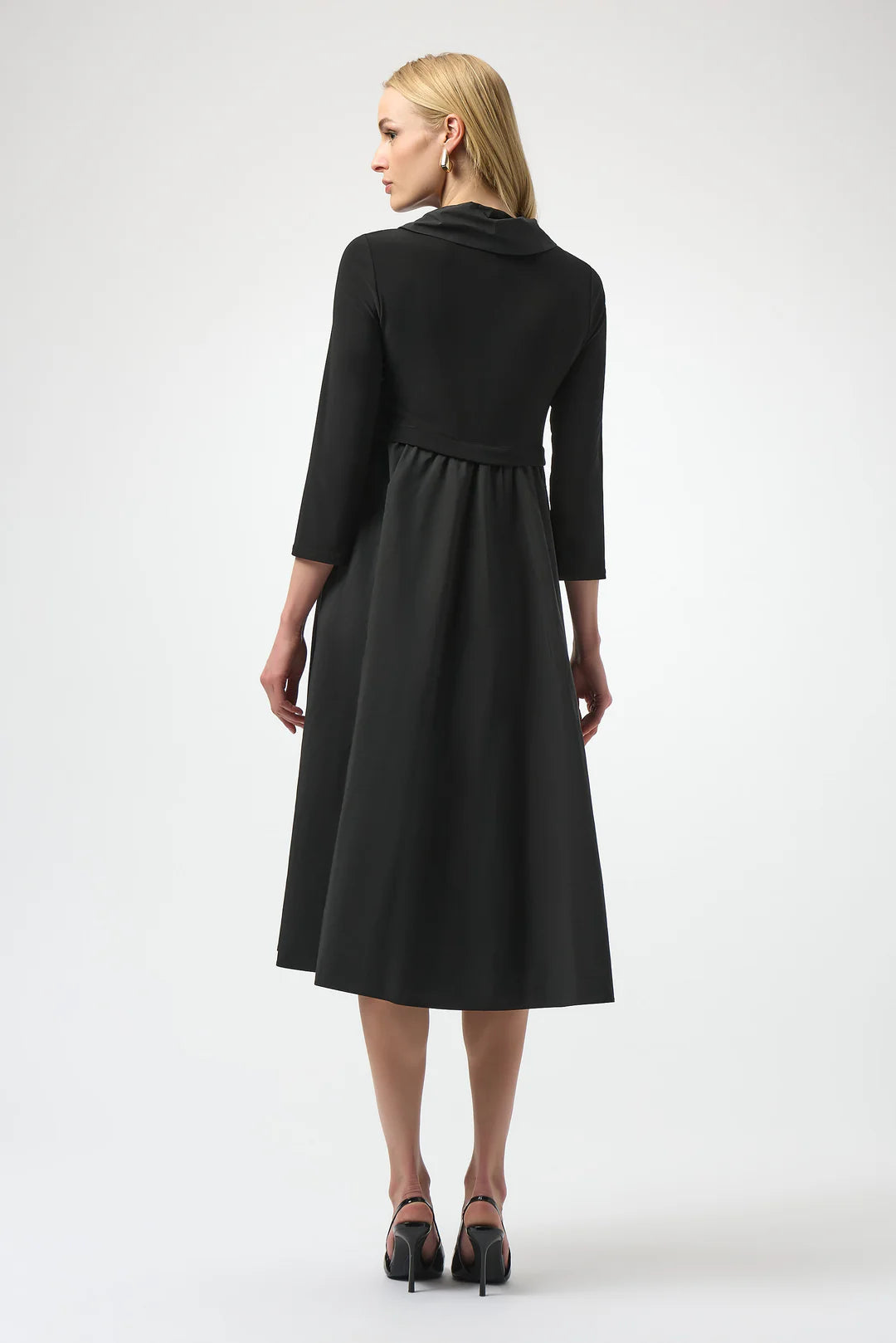 JOSEPH RIBKOFF SILKY KNIT & MEMORY FIT AND FLARE DRESS