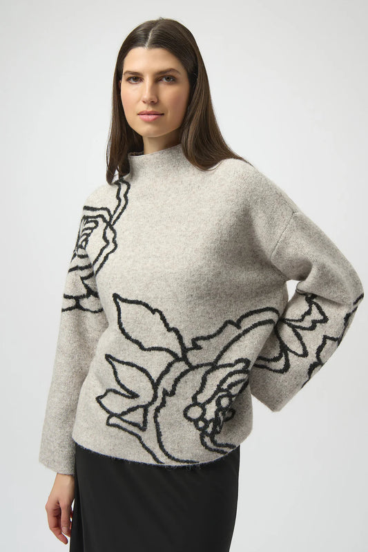 JOSEPH RIBKOFF SWEATER KNIT FLORAL PRINT