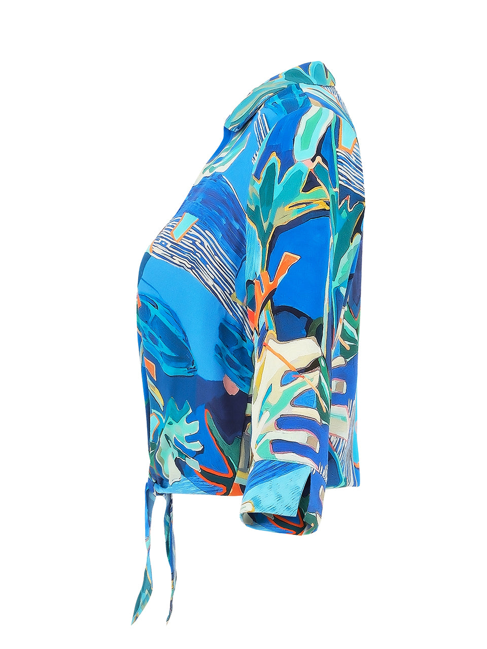 PALMETTO TIE FRONT WOVEN BLOUSE