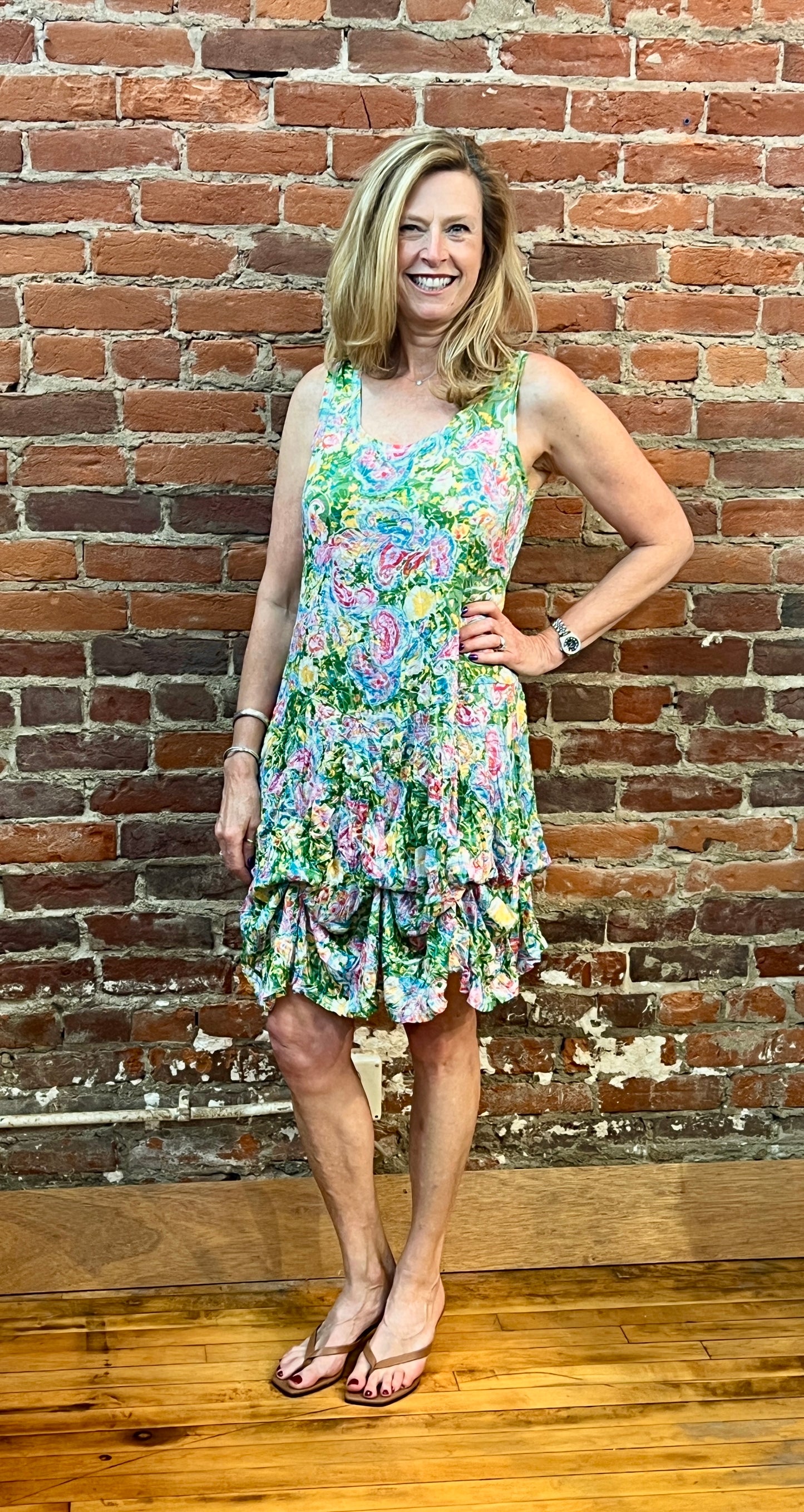 Shana Crinkle Short Tank Bubble Dress