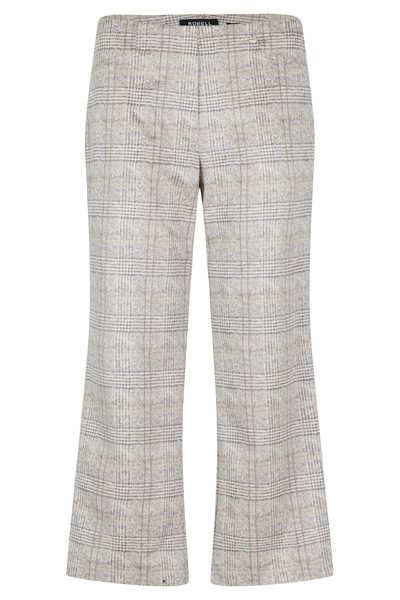 Robell Efi Grey & Sand Checked Trouser - 25" Inseam