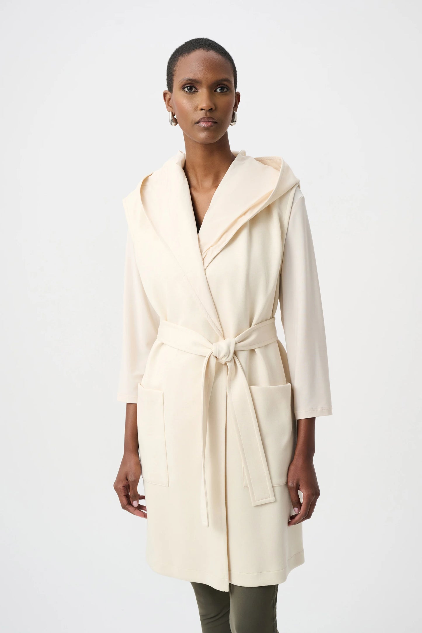 Joseph Ribkoff Scuba Jersey And Memory Hooded Vest
