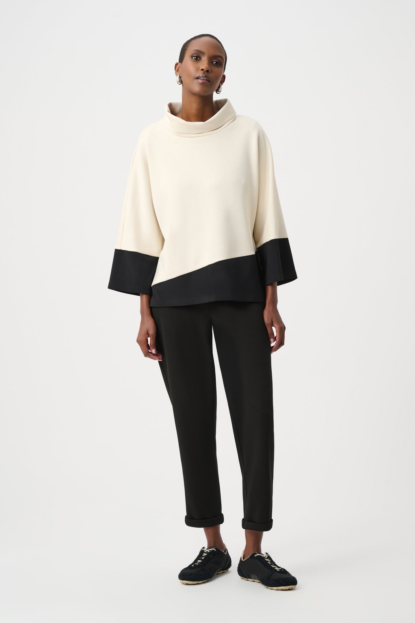 Joseph Ribkoff Scuba Jersey Color Block Trapeze Top