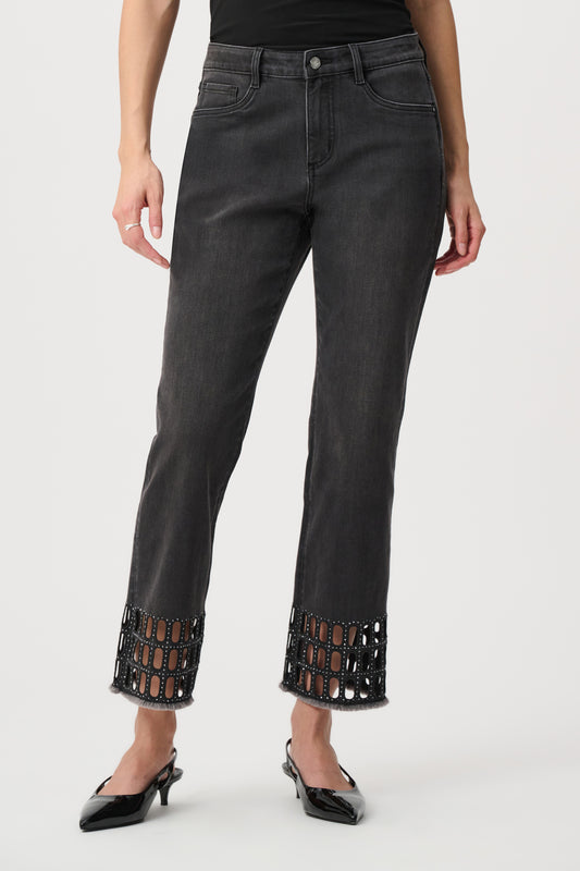 Joseph Ribkoff Repreve® Denim Straight Classic Jeans With Rhinestone Detail
