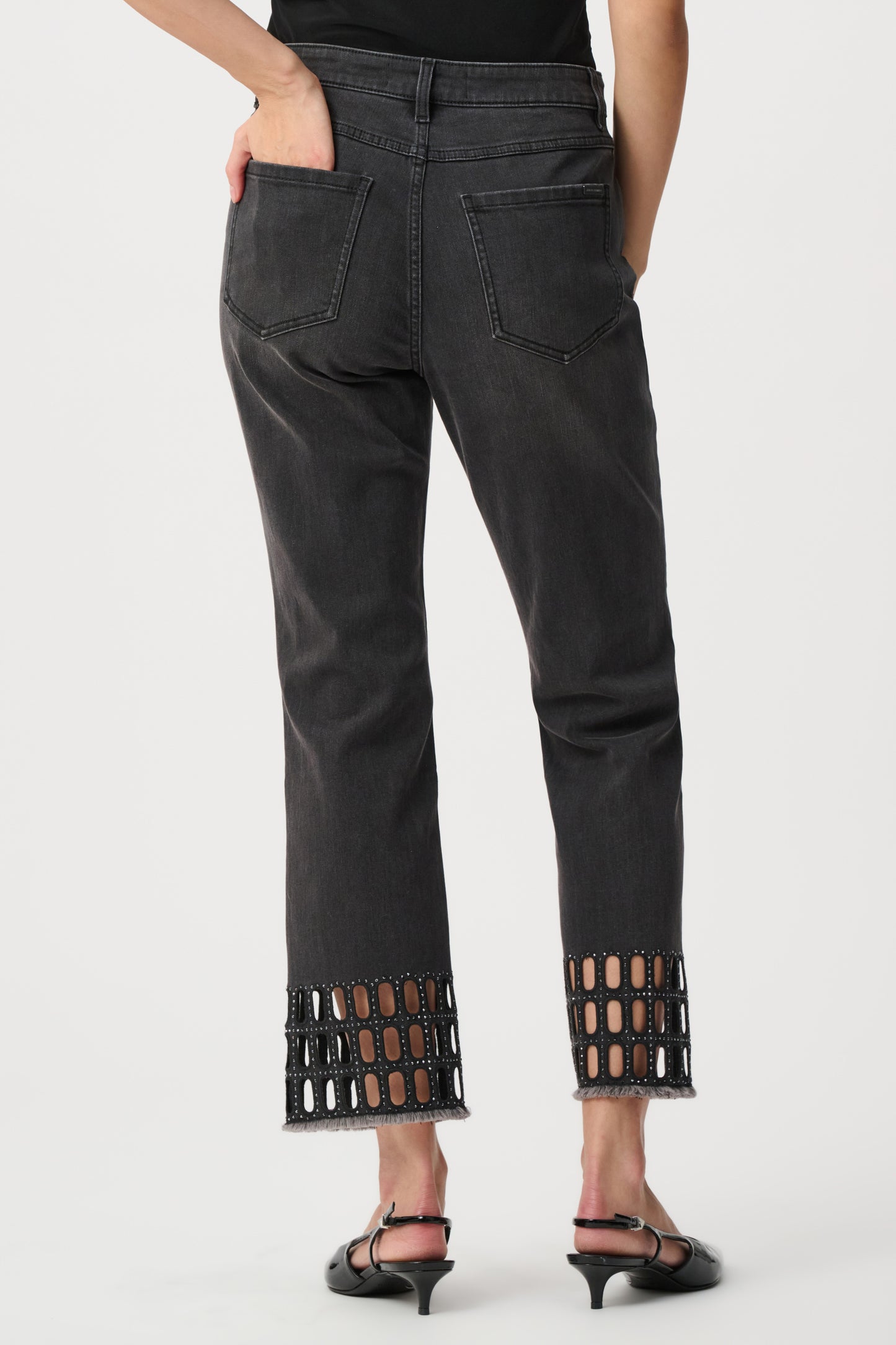 Joseph Ribkoff Repreve® Denim Straight Classic Jeans With Rhinestone Detail