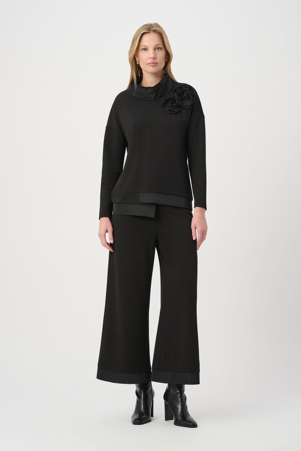 Joseph Ribkoff Asymmetrical Floral Embroidered Tunic