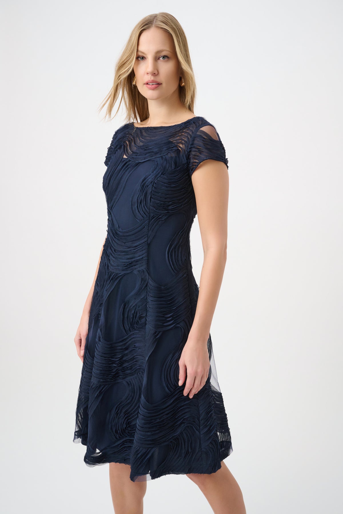 Joseph Ribkoff Embroidered Swirl Fit & Flare Dress