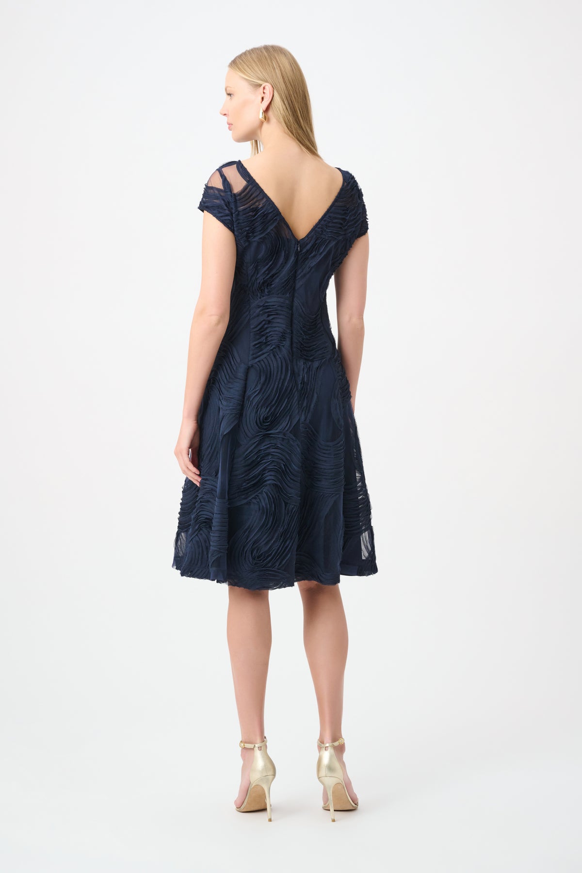 Joseph Ribkoff Embroidered Swirl Fit & Flare Dress