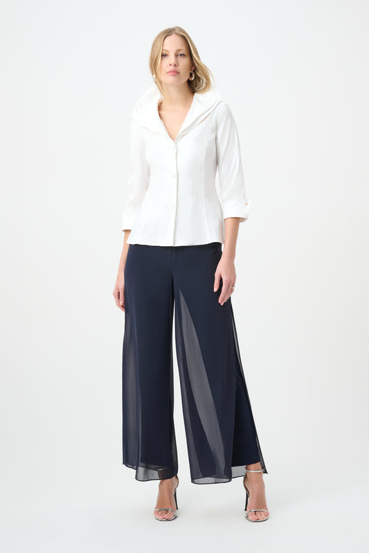 Joseph Ribkoff Chiffon Wide-Leg Pull-On Pants