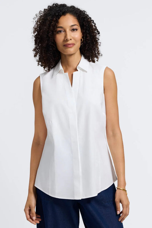 FOXCROFT TAYLOR NO IRON SLEEVELESS