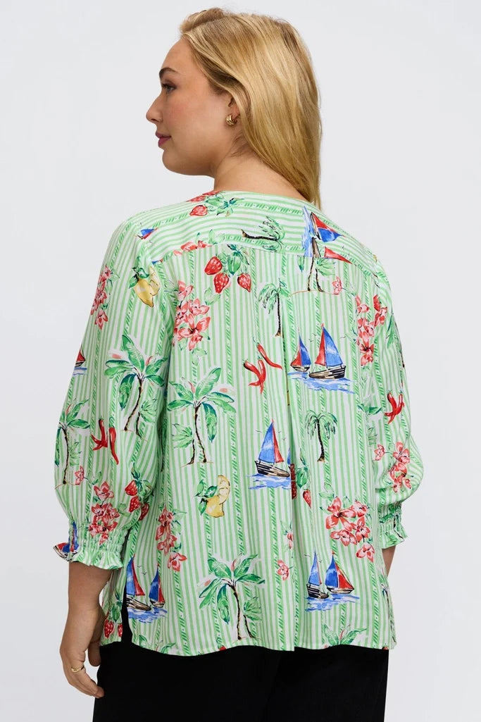 Foxcroft Alica 3/4 Recess Stripe Shirt
