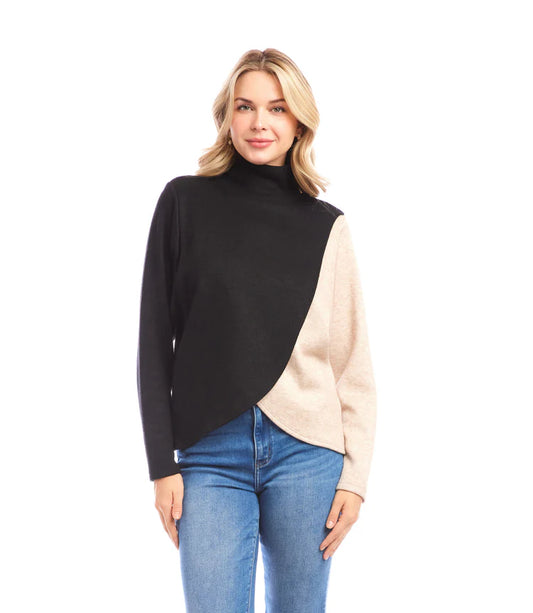 KAREN KANE CROSSOVER COLORBLOCK TOP