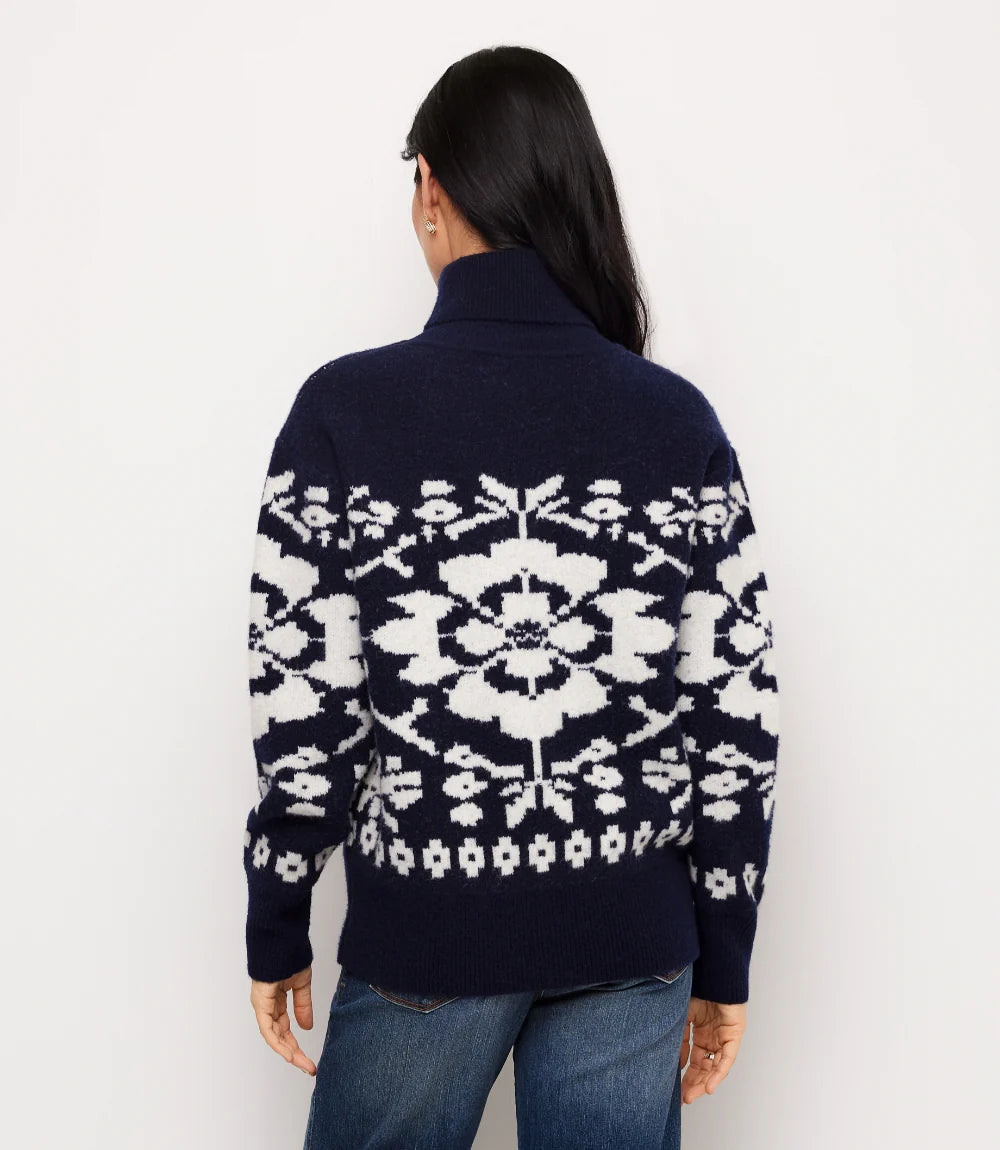 Karen Kane Jacquard Turtleneck Sweater