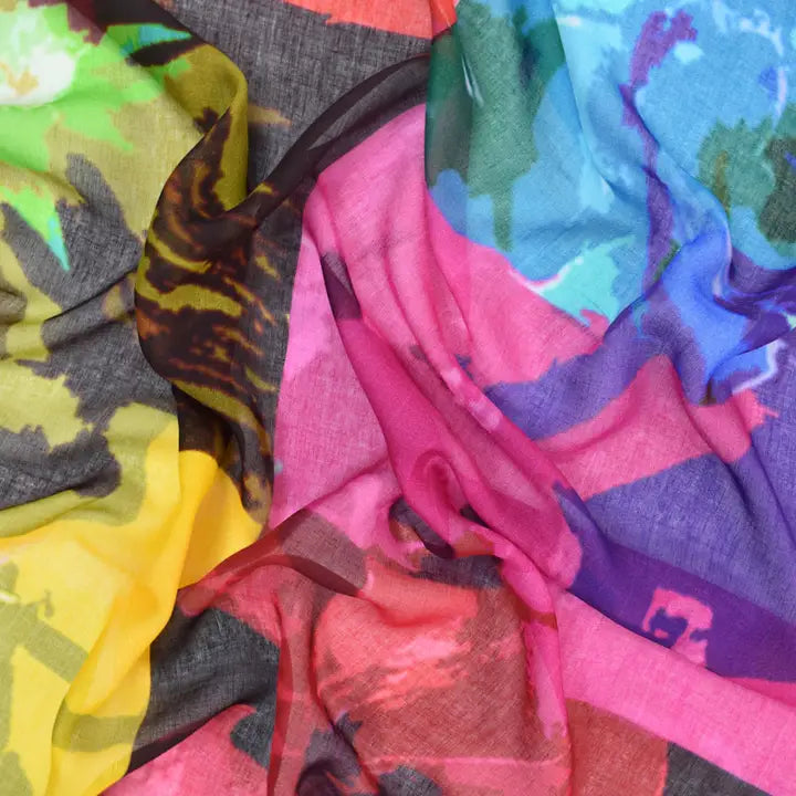 FOSTER FLORAL COLORBLOCK SCARF
